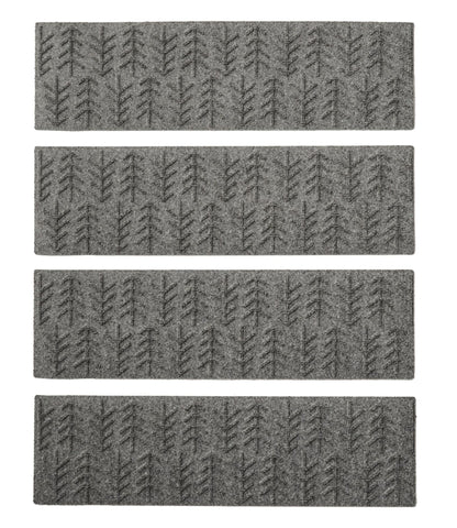 L.L.Bean Everyspace Recycled Waterhog Mat, Stair Treads, Set of Four, Trees Medium Gray