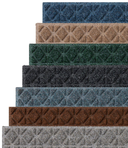 L.L.Bean Everyspace Recycled Waterhog Mat, Stair Treads, Set of Four, Tiles Bluestone