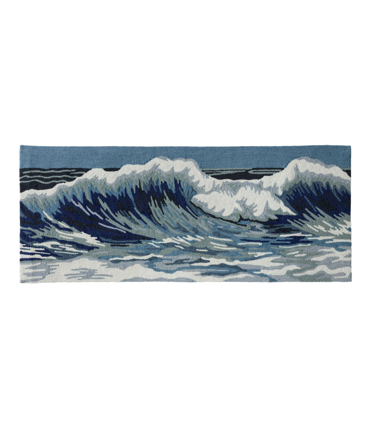 L.L.Bean Indoor/Outdoor Vacationland Runner, Ocean Waves Multi