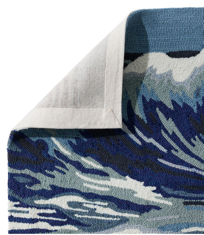 L.L.Bean Indoor/Outdoor Vacationland Runner, Ocean Waves Multi