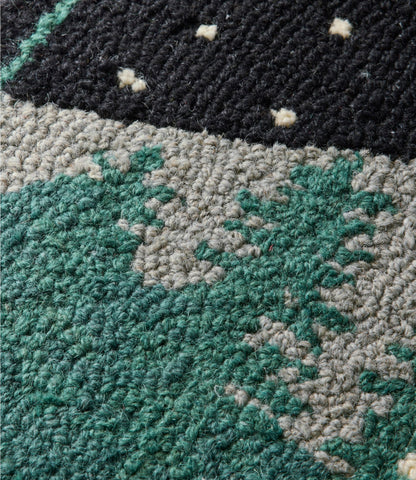 L.L.Bean Wool Hooked Novelty Rug, Winter Woods Evergreen/Black