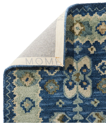 L.L.Bean Double Border Wool Hooked Runner Blue