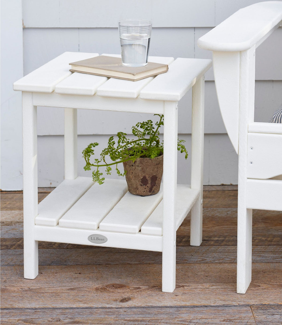 L.L.Bean All-Weather Square Side Table Classic Navy