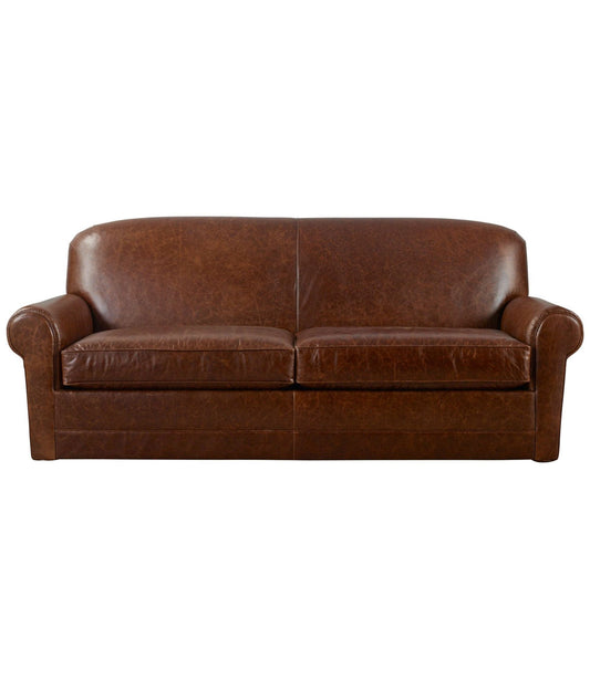 L.L.Bean Bean's Leather Lodge Sofa Chestnut Brown