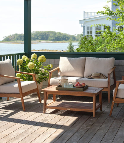 L.L.Bean Eucalyptus 4-Piece Patio Set Natural