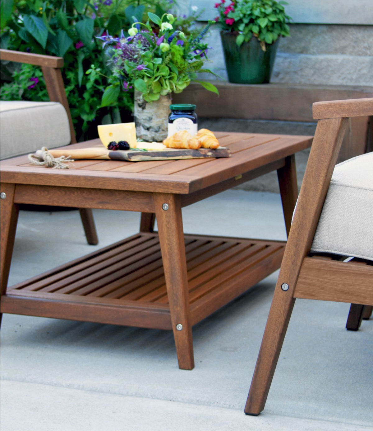 L.L.Bean Eucalyptus 4-Piece Patio Set Natural