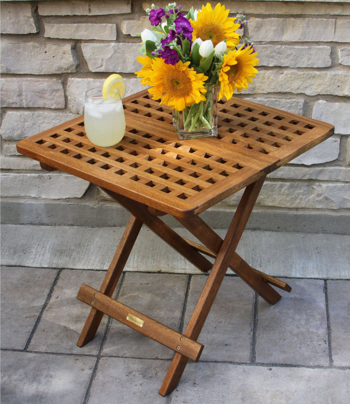 L.L.Bean Eucalyptus Folding Side Table Natural