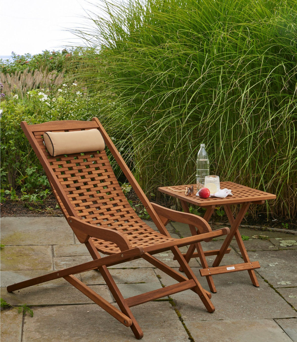 L.L.Bean Eucalyptus Folding Side Table Natural