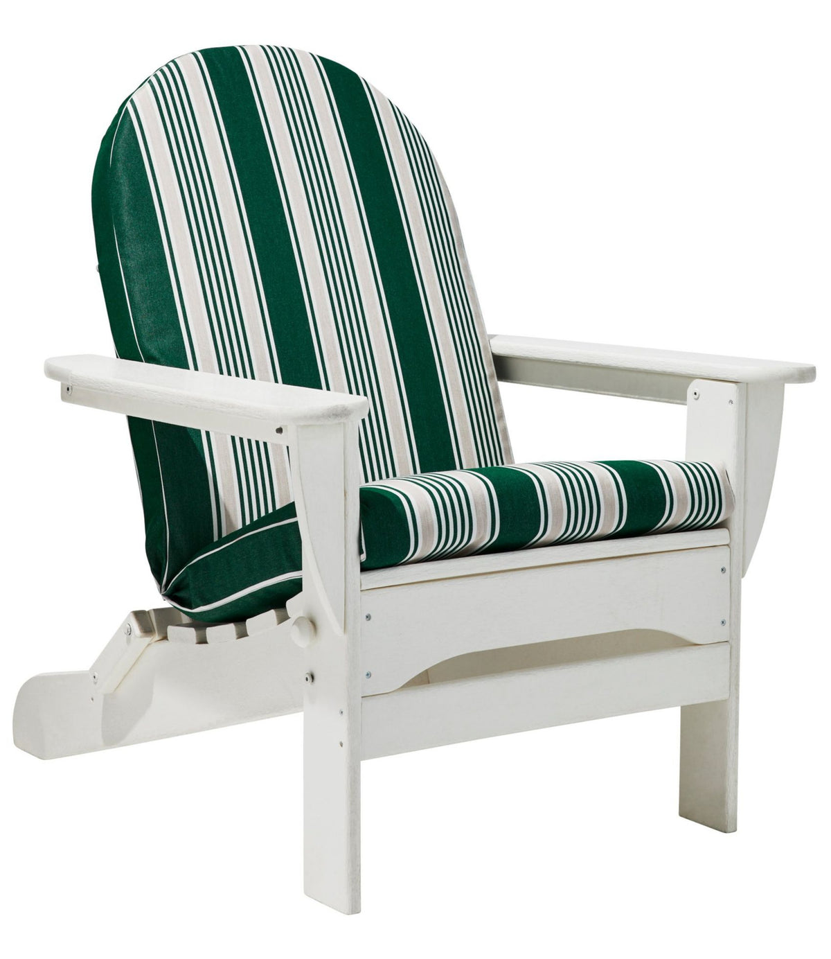 L.L.Bean Casco Bay Adirondack Chair Seat and Back Cushion, Stripe Green/Sand Multi