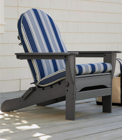 L.L.Bean Casco Bay Adirondack Chair Seat and Back Cushion, Stripe Green/Sand Multi