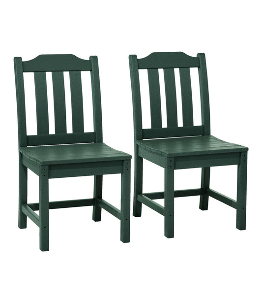 L.L.Bean All-Weather Armless Chair, Set of Two Green