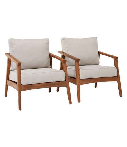L.L.Bean Eucalyptus Patio Chair, Set of Two Natural