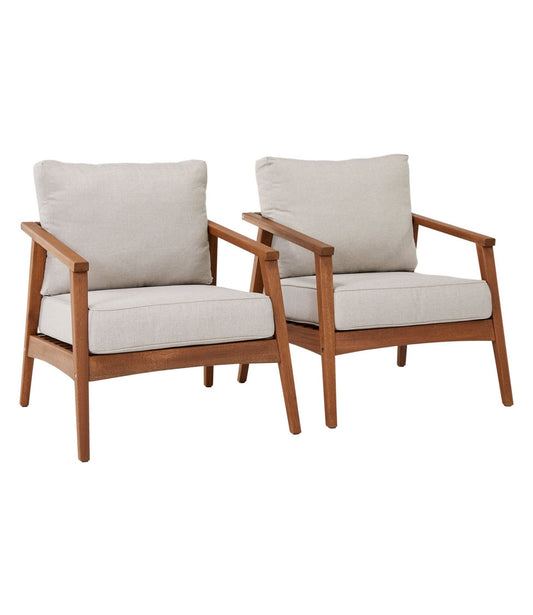 L.L.Bean Eucalyptus Patio Chair, Set of Two Natural