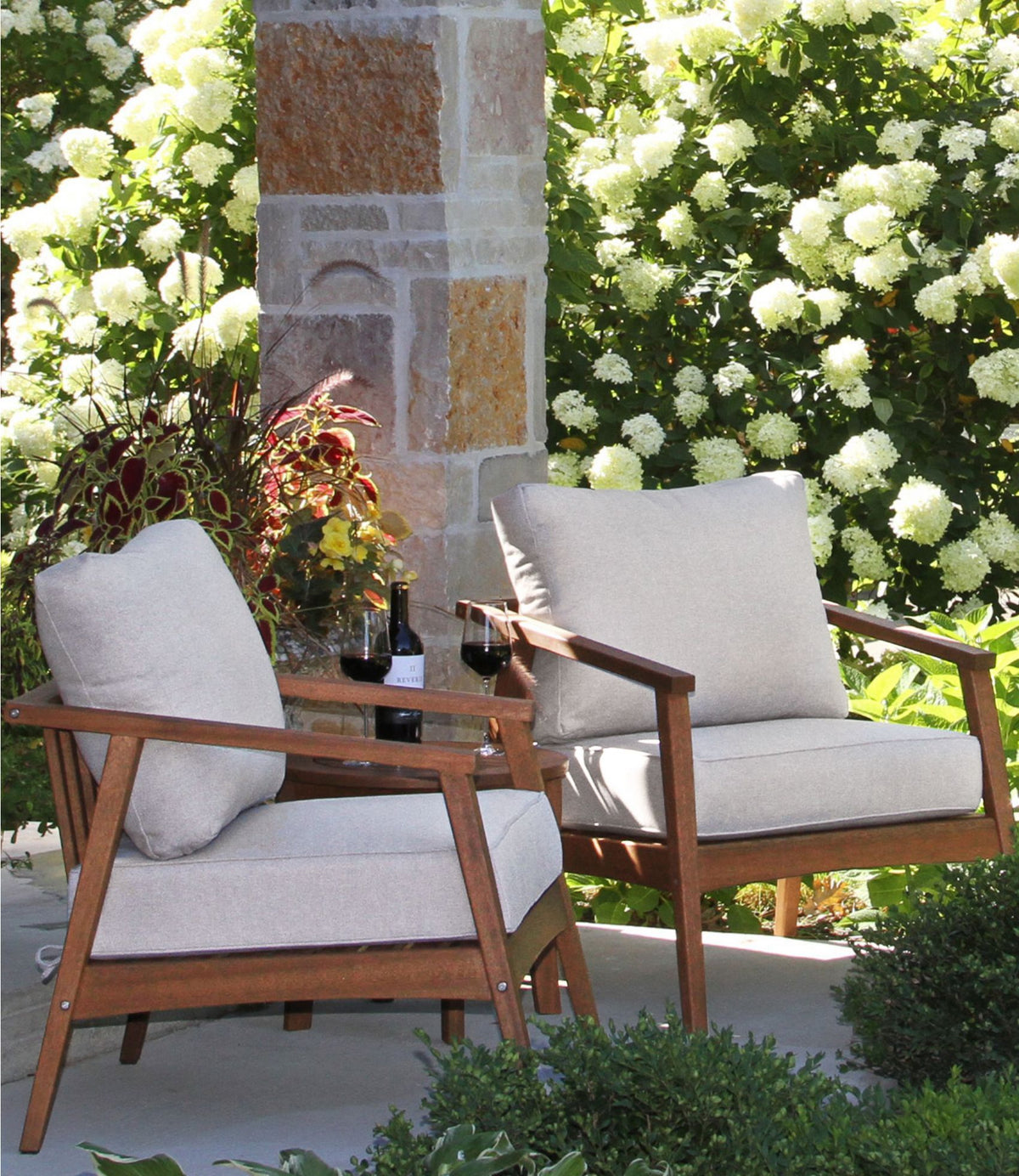 L.L.Bean Eucalyptus Patio Chair, Set of Two Natural
