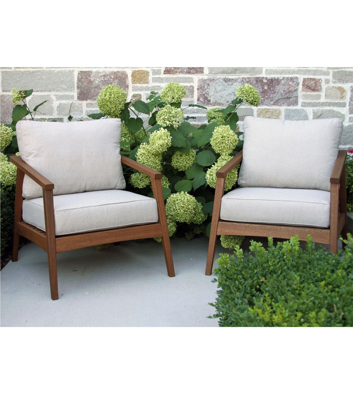 L.L.Bean Eucalyptus Patio Chair, Set of Two Natural