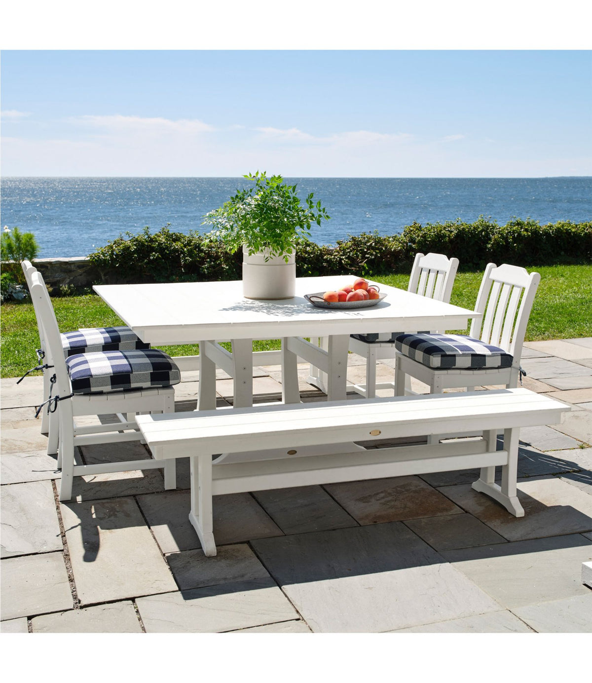 L.L.Bean All-Weather Farmhouse Table, Square, 8-Person Green