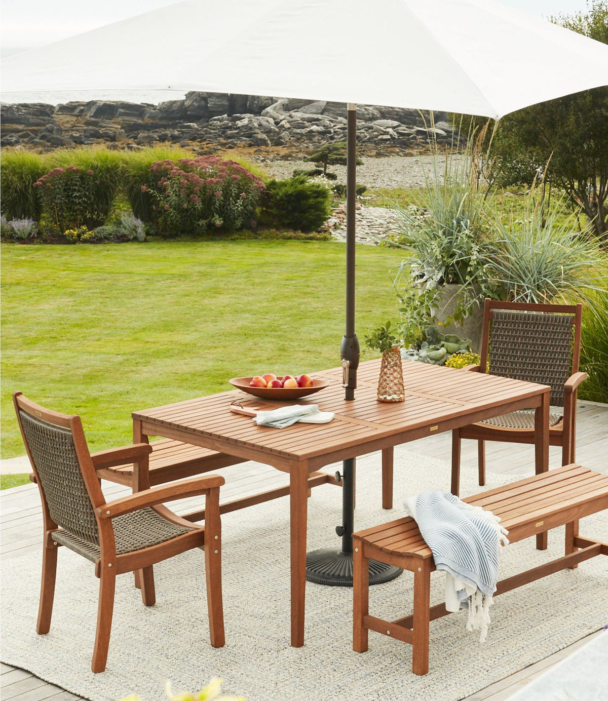 L.L.Bean Wicker Eucalyptus Dining Chair Natural