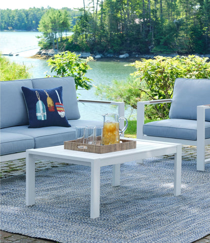 L.L.Bean White Aluminum Deep Seating Coffee Table White