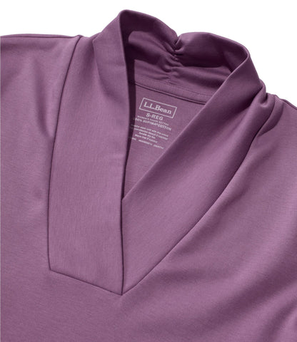 L.L.Bean Women's Pima Cotton Tee, Shawl Long-Sleeve Dark Twilight Blue