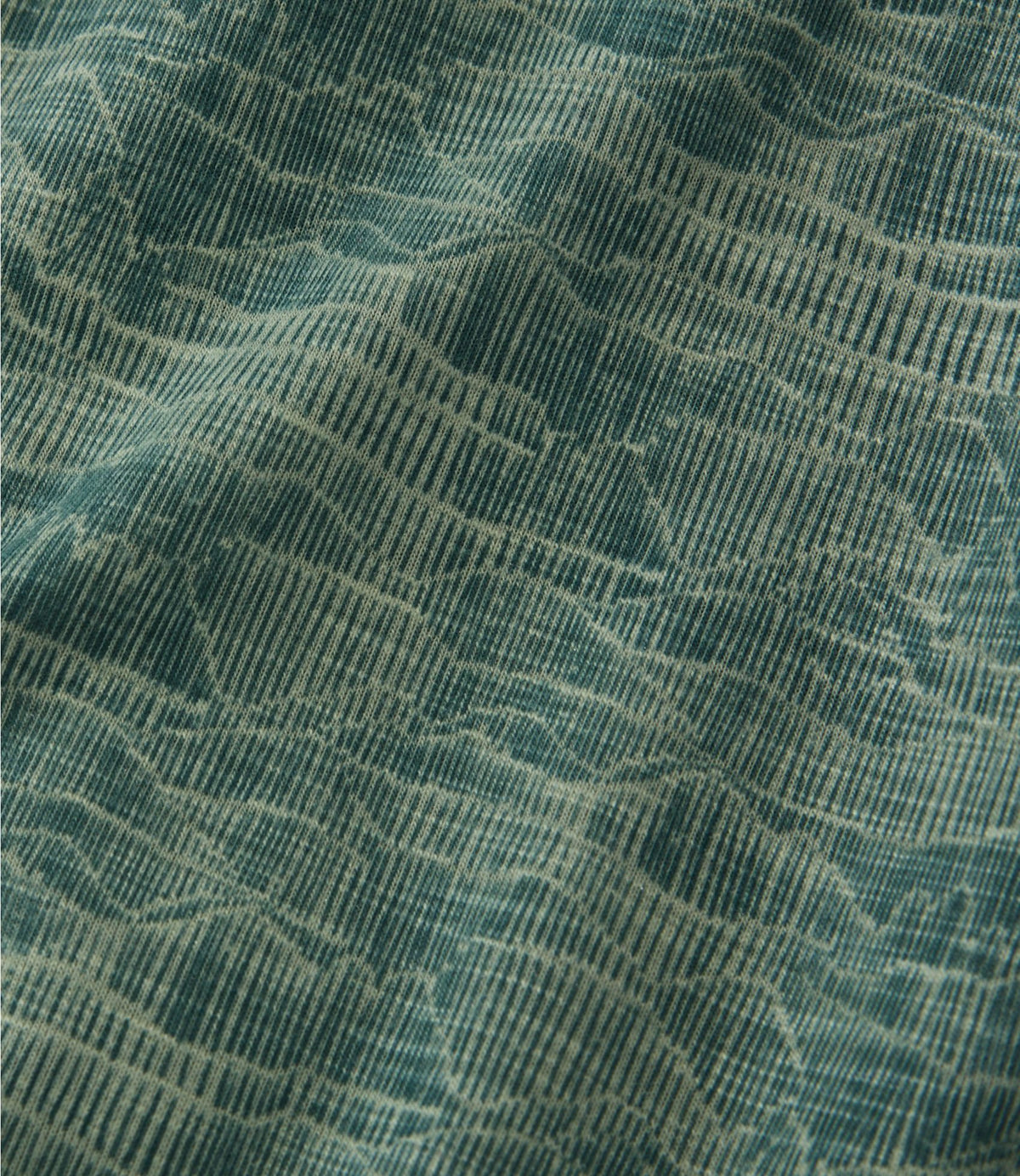 L.L.Bean Women's Streamside Tee, Short-Sleeve Splitneck Print Deep Lake Mountain