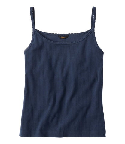 L.L.Bean Women's Signature Premium Essential Pointelle Cami Classic Navy