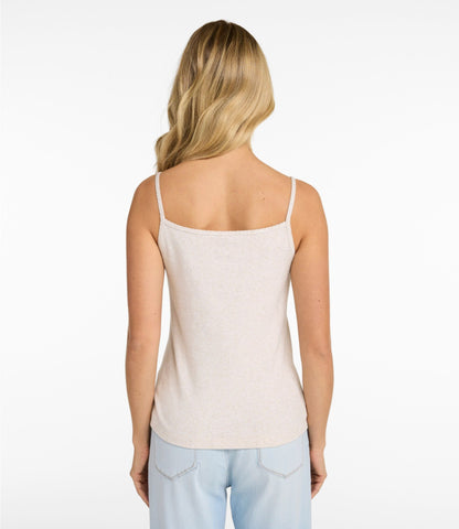 L.L.Bean Women's Signature Premium Essential Pointelle Cami Classic Navy