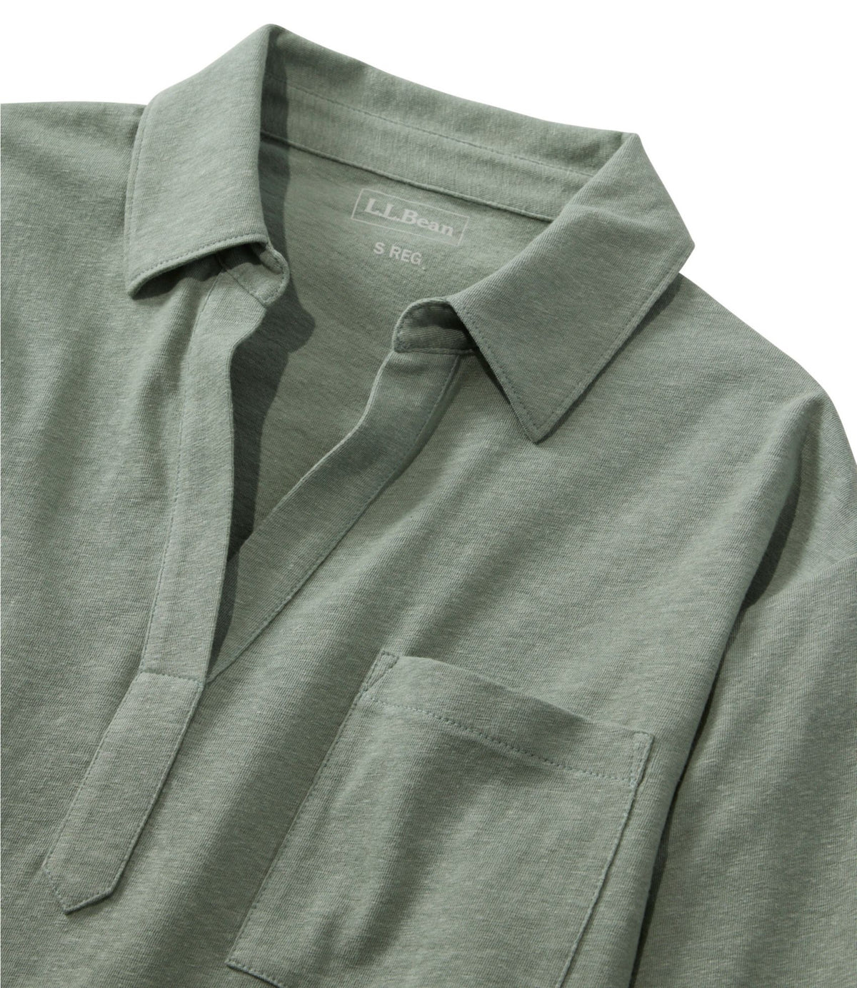 L.L.Bean Women's Lakeside Linen/Cotton Tee, Three-Quarter-Sleeve Splitneck Polo Classic Navy