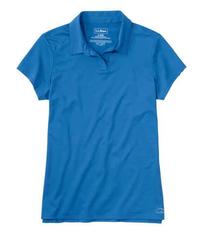 L.L.Bean Women's Access Trail Polo, Short-Sleeve Blue Water