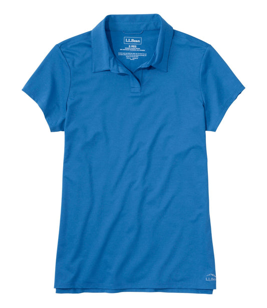 L.L.Bean Women's Access Trail Polo, Short-Sleeve Blue Water