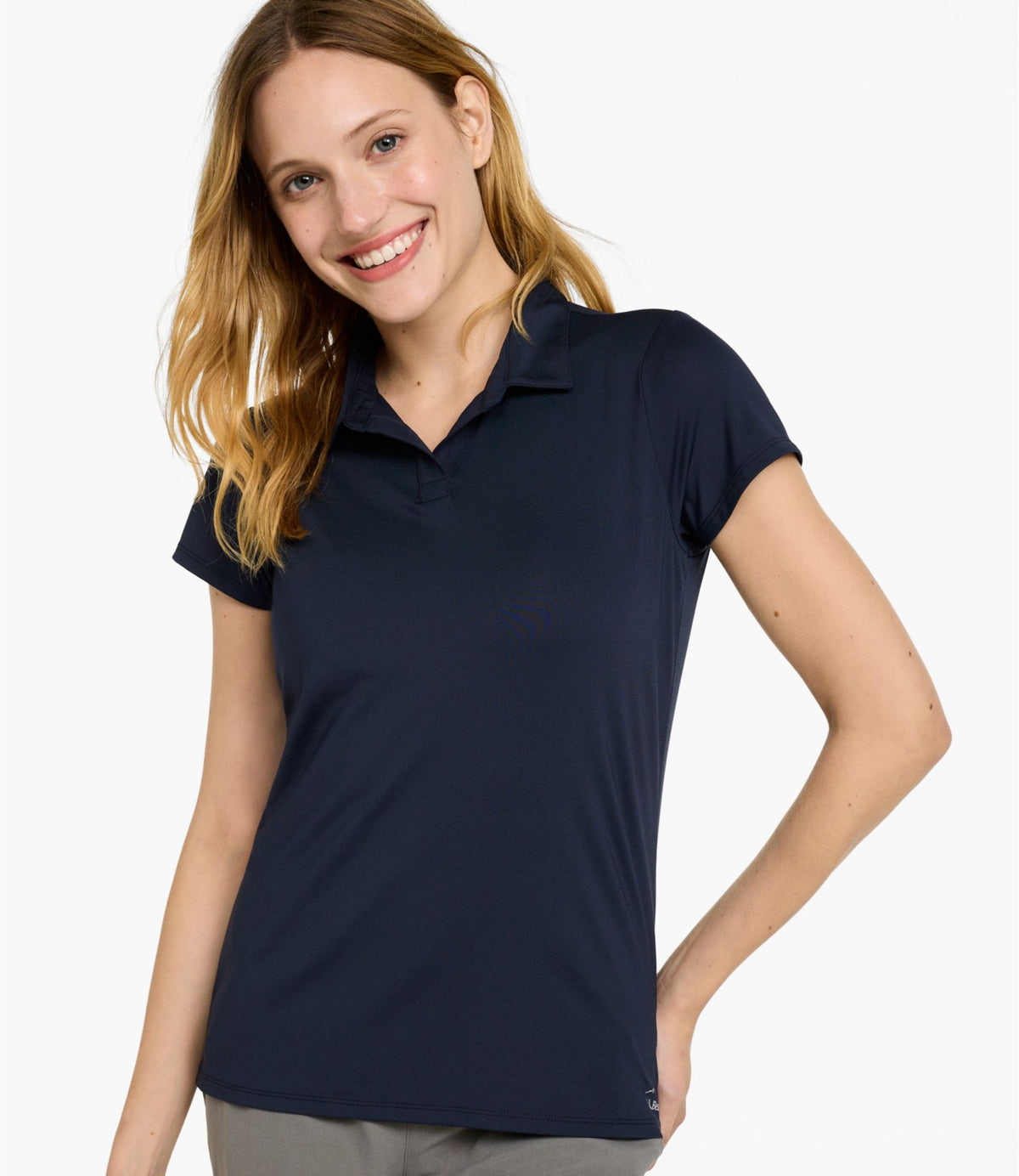 L.L.Bean Women's Access Trail Polo, Short-Sleeve Blue Water
