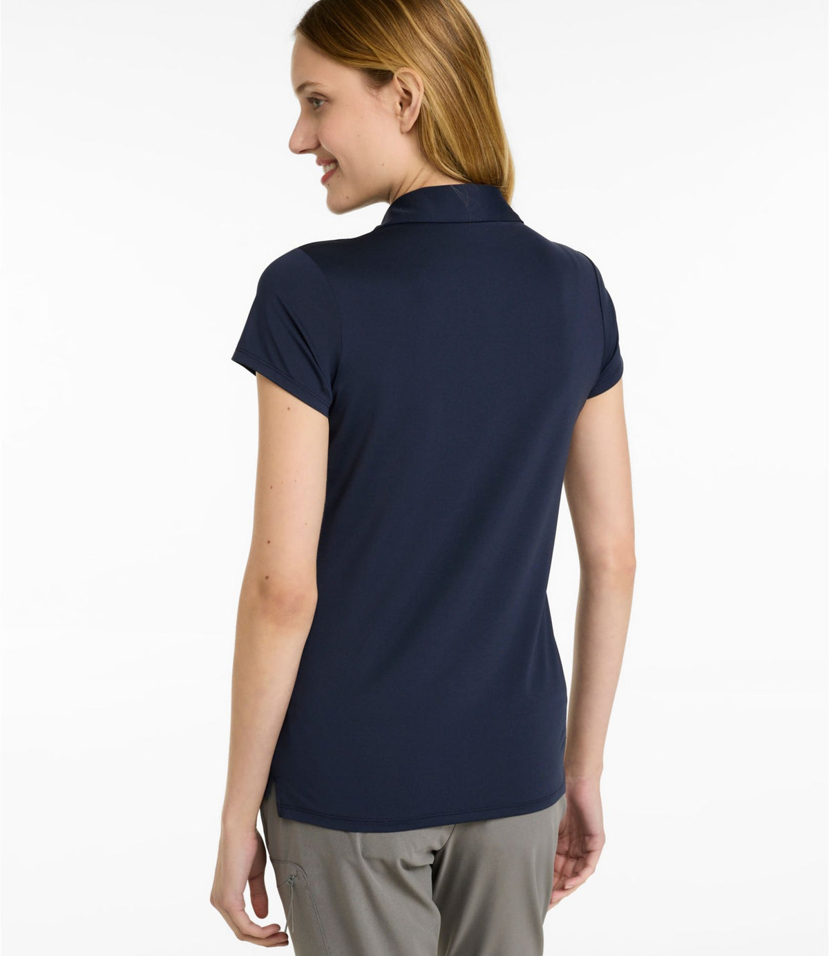L.L.Bean Women's Access Trail Polo, Short-Sleeve Blue Water