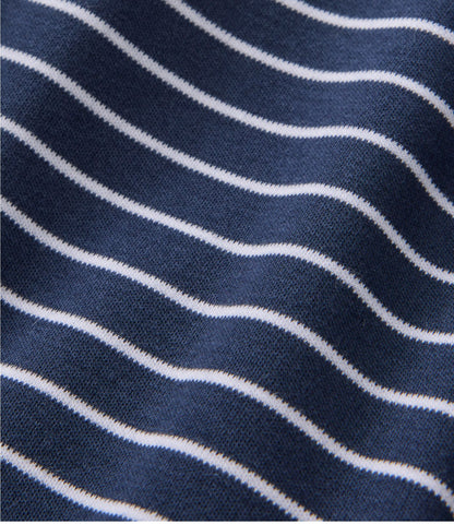 L.L.Bean Women's Pima Cotton Tee, Short-Sleeve Crewneck Stripe Raven Blue/White