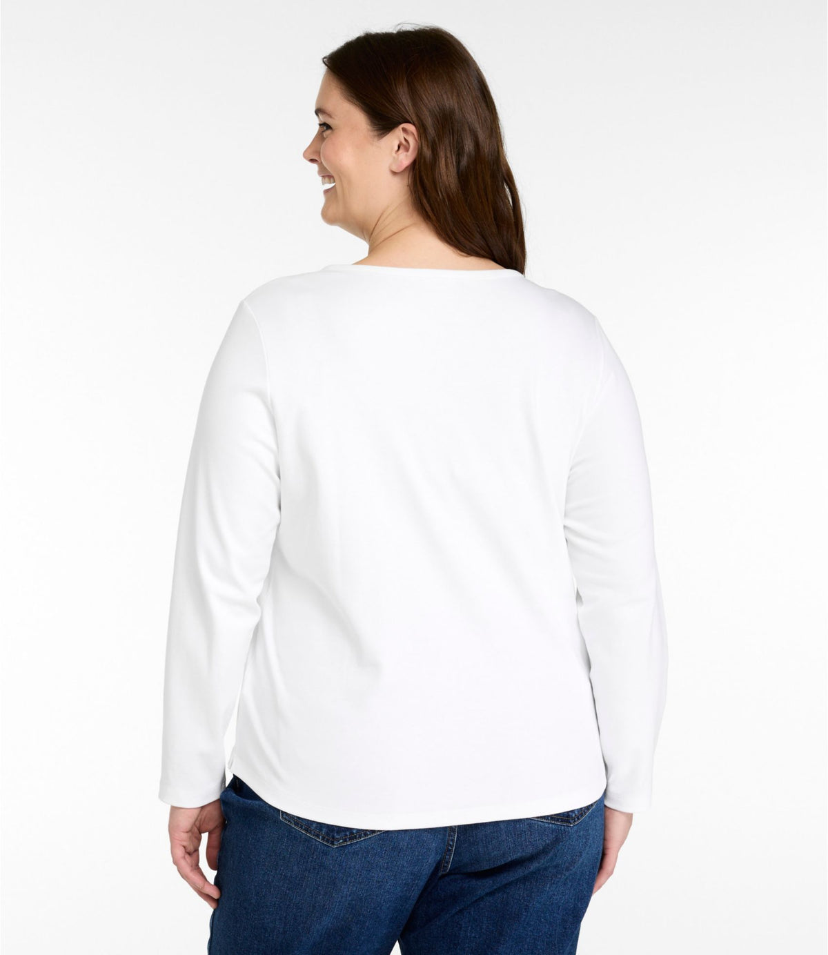 L.L.Bean Women's L.L.Bean V-Neck Henley, Long-Sleeve Brightwater Blue