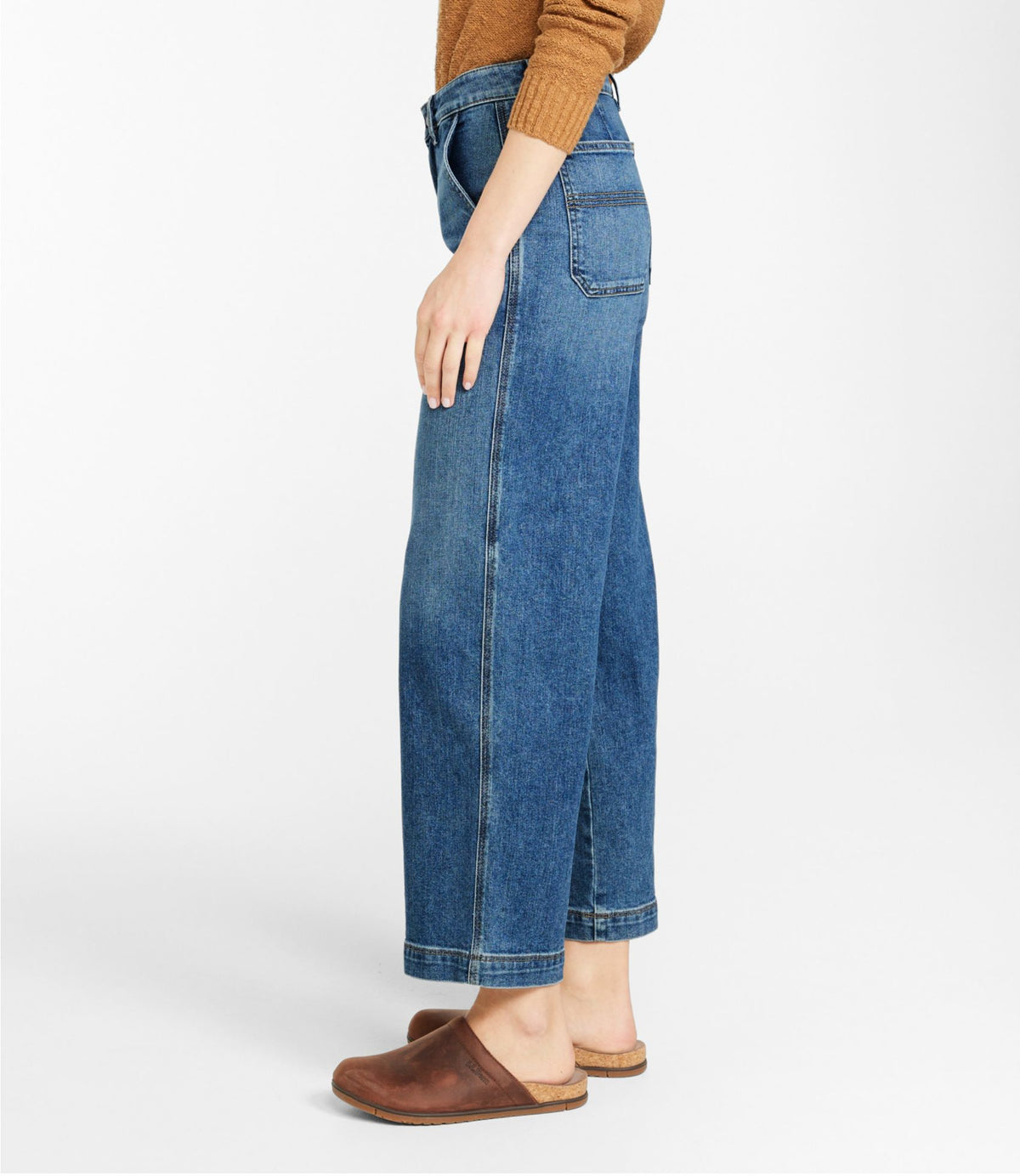 L.L.Bean Women's 207 Vintage Jeans, High-Rise Wide-Leg Faded Indigo