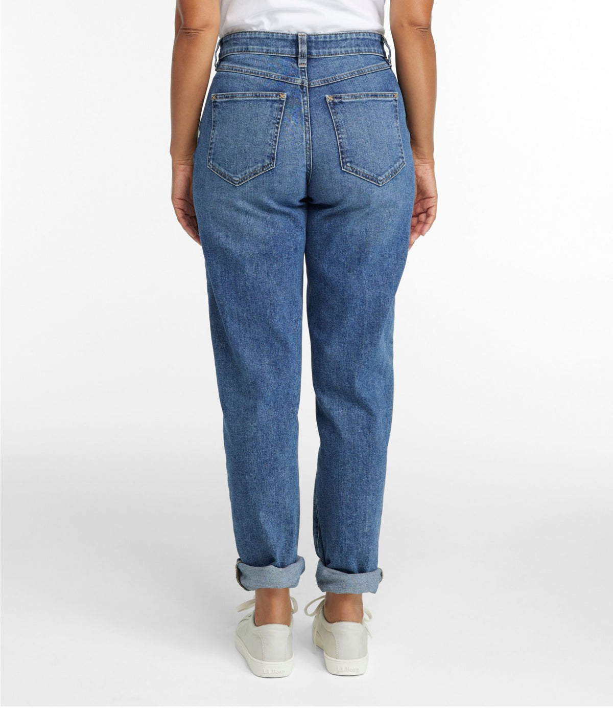L.L.Bean Women's 207 Vintage Jeans, High-Rise Boyfriend Faded Indigo