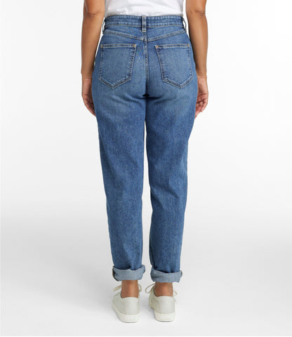 L.L.Bean Women's 207 Vintage Jeans, High-Rise Boyfriend Faded Indigo