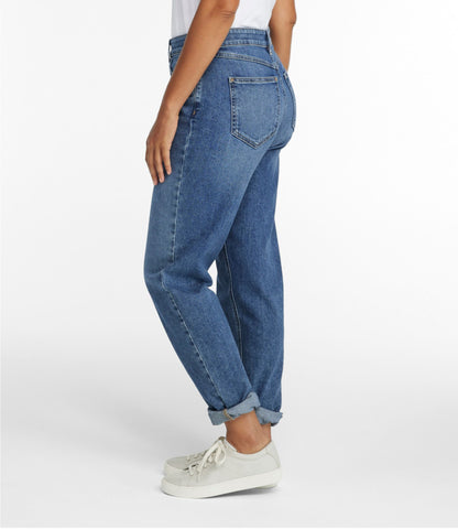 L.L.Bean Women's 207 Vintage Jeans, High-Rise Boyfriend Faded Indigo