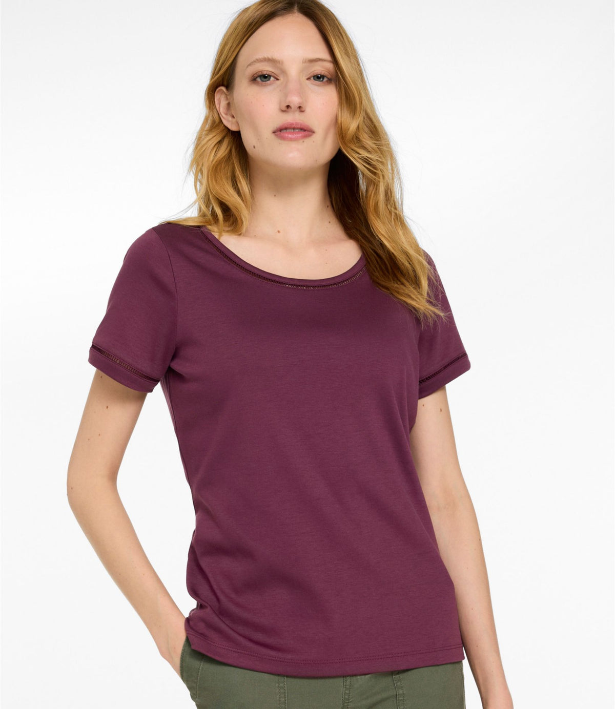L.L.Bean Women's Pima Cotton Tee, Short-Sleeve Jewelneck Fig