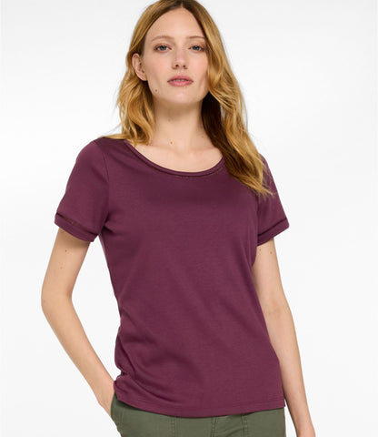 L.L.Bean Women's Pima Cotton Tee, Short-Sleeve Jewelneck Fig