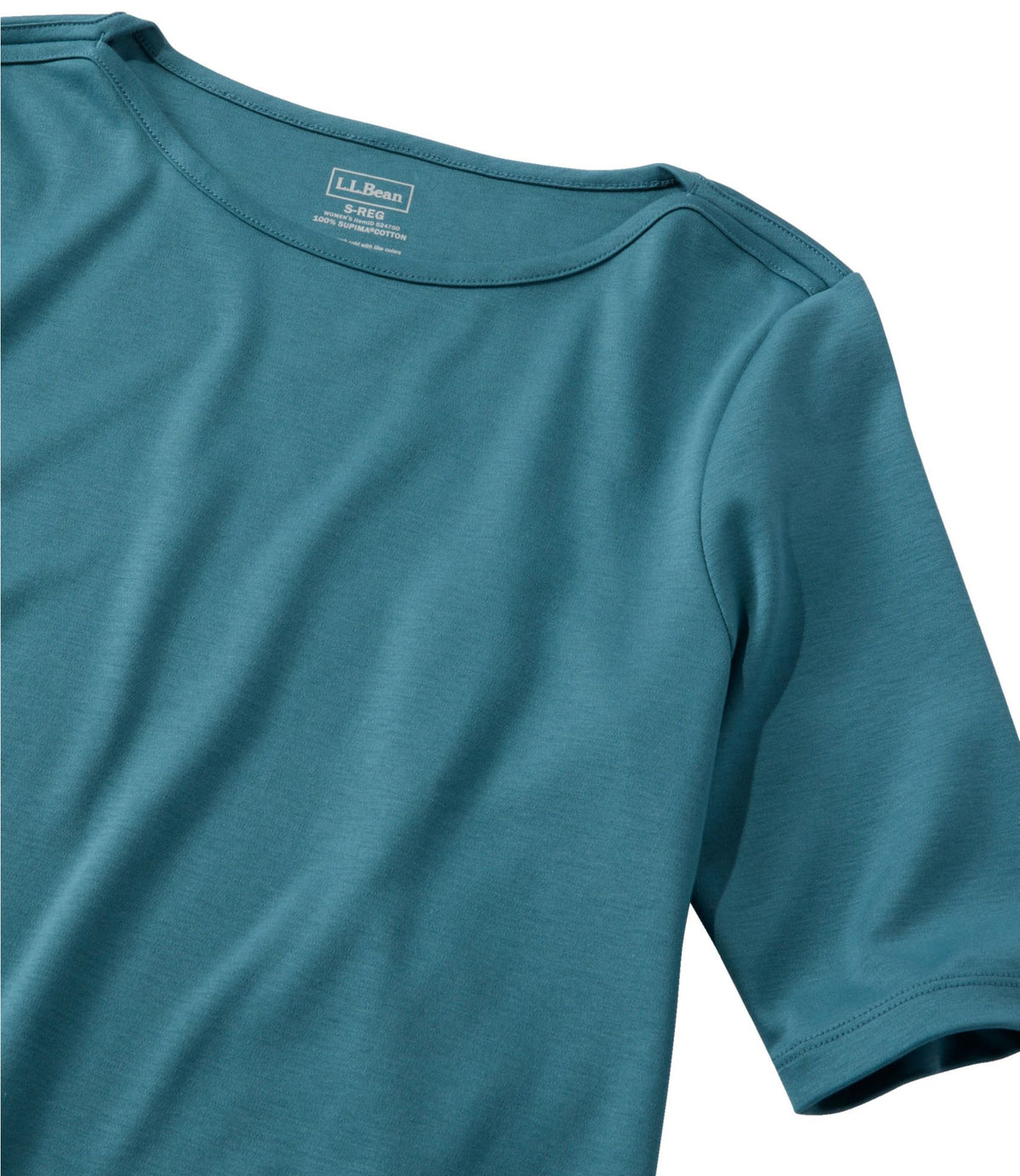 L.L.Bean Women's Pima Cotton Tee, Short-Sleeve Jewelneck Fig