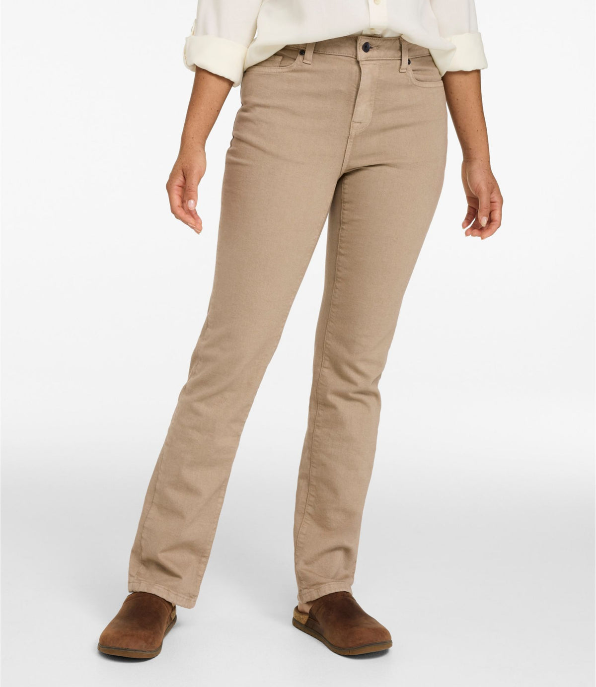 L.L.Bean Women's True Shape Jeans, High-Rise Straight-Leg Colors Coastal Dune