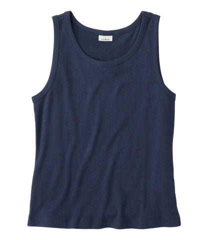 L.L.Bean Women's Bean's Ribbed Layering Tank Classic Navy