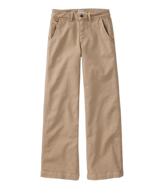 L.L.Bean Women's 207 Vintage Jeans, High-Rise Wide-Leg Colors Khaki
