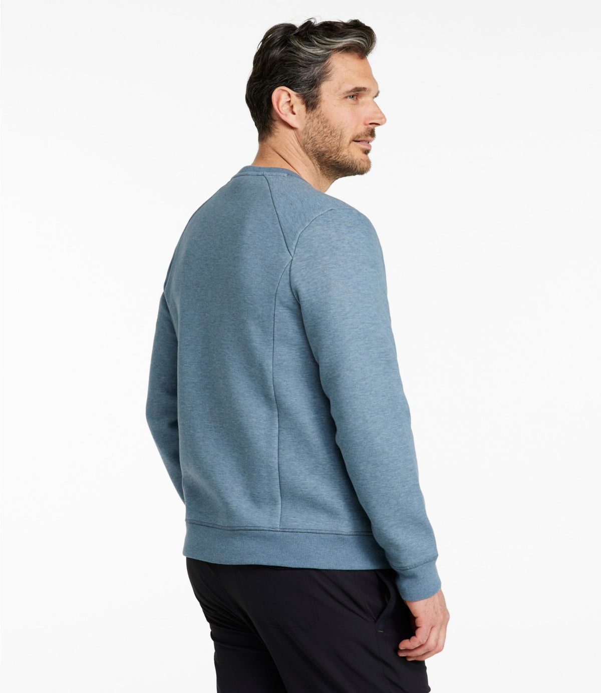L.L.Bean Men's Multisport Crewneck Sweatshirt Muted Blue Heather