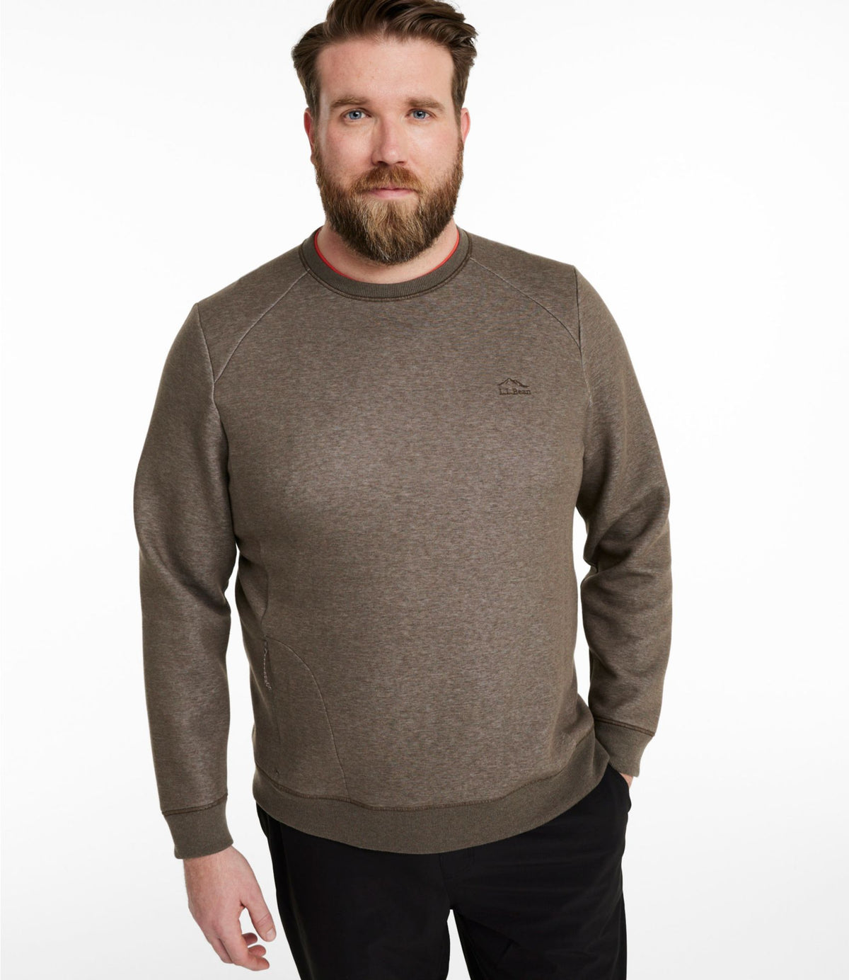 L.L.Bean Men's Multisport Crewneck Sweatshirt Muted Blue Heather