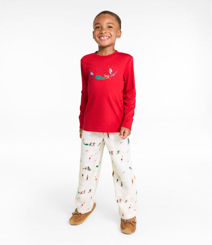L.L.Bean Kids' L.L.Bean Flannel Pajamas Deep Marine Blue/Wicked Comfy
