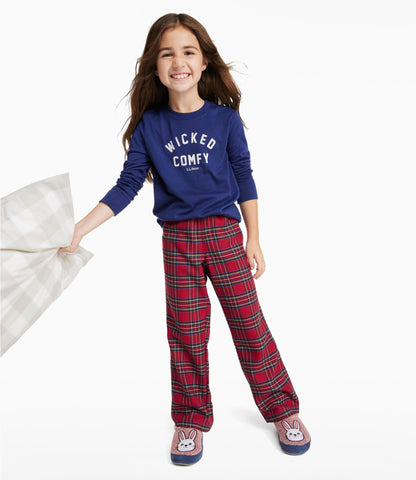 L.L.Bean Kids' L.L.Bean Flannel Pajamas Deep Marine Blue/Wicked Comfy