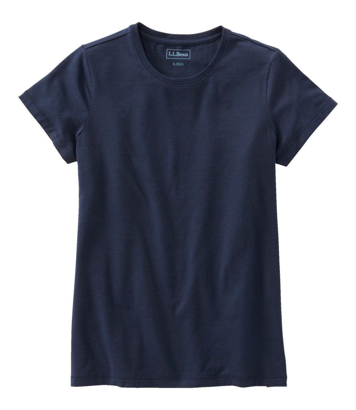 L.L.Bean Women's Soft Stretch Supima-Blend Tee, Crewneck Short-Sleeve Classic Navy