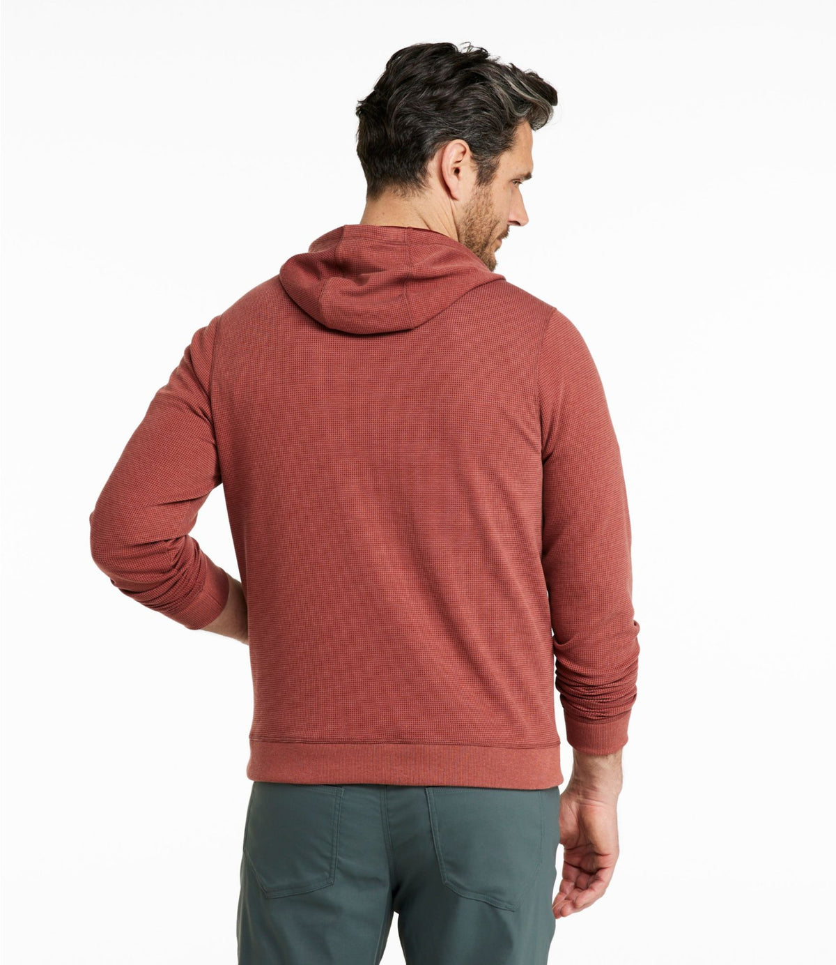 L.L.Bean Men's Mountainside Micro Waffle Hoodie Carbon Navy