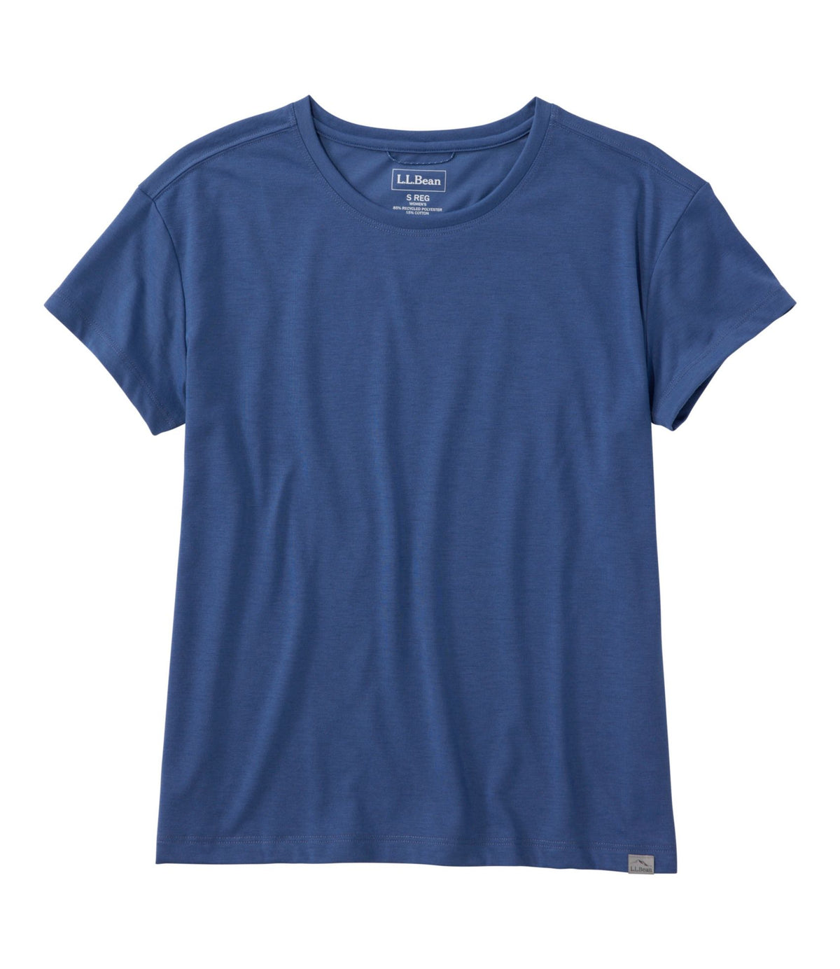 L.L.Bean Women's Mountainside Crewneck Tee, Short-Sleeve Deep Blue